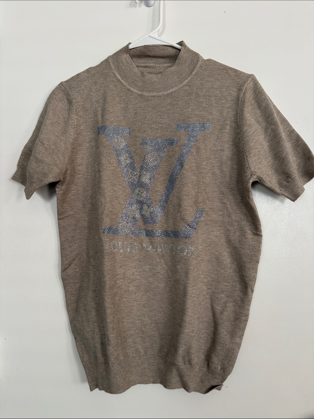 Taupe Short Sleeve Knit Top